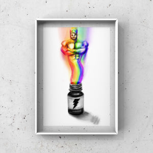 Male nude gay pride rainbow poppers Art